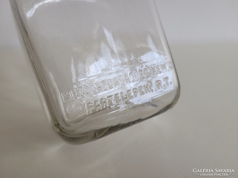 Régi domború feliratos Mezőgazdasági és kémiai ipartelepek R.T. vintage üveg palack