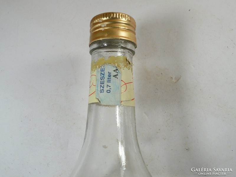 Retro William pear distillate Bacchus drink glass bottle - Kiskunhalas state farm - 1980s