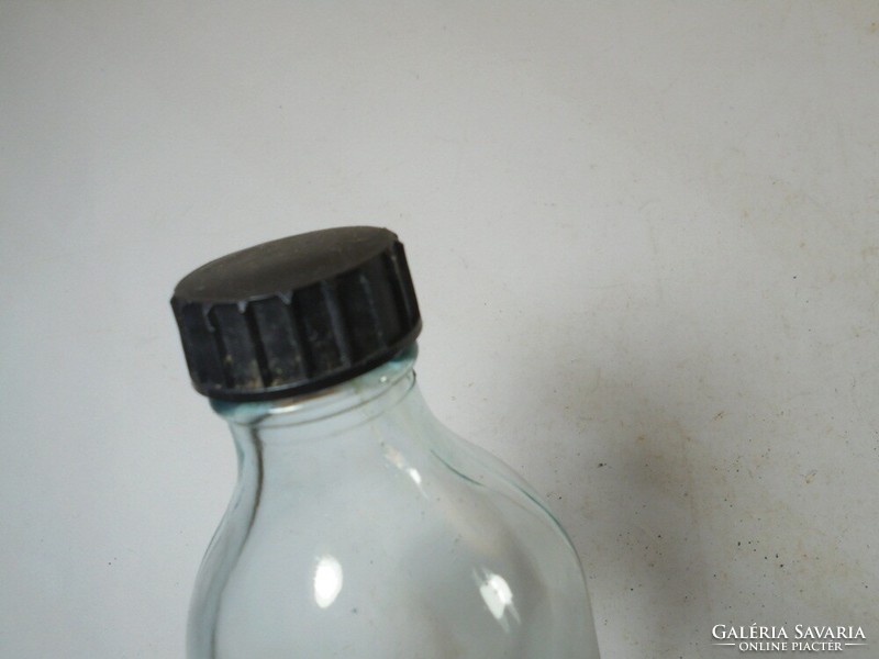 Régi üveg palack - orvosi gyógyszeres gyógyszertári patikai - 200 ml magasság: 14 cm