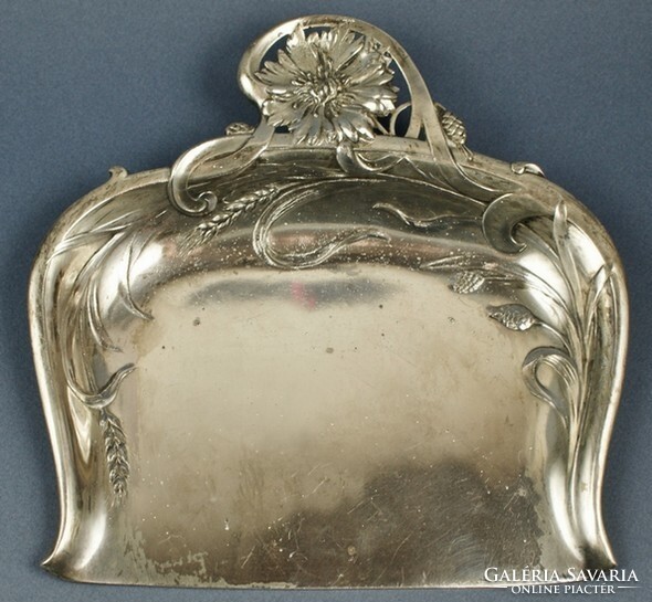 Szecessziós (art nouveau) Christofle Gallia, ezüstözött morzsakef, morzsa kefe