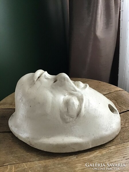 Antique death mask glazed ceramic