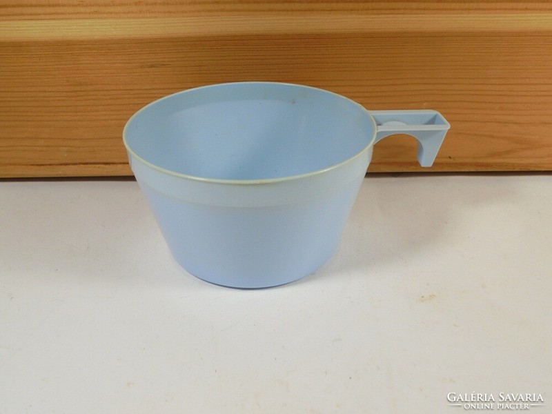 Retro marked blue plastic mug cup coffee tea - manufacturer: home industry pécs
