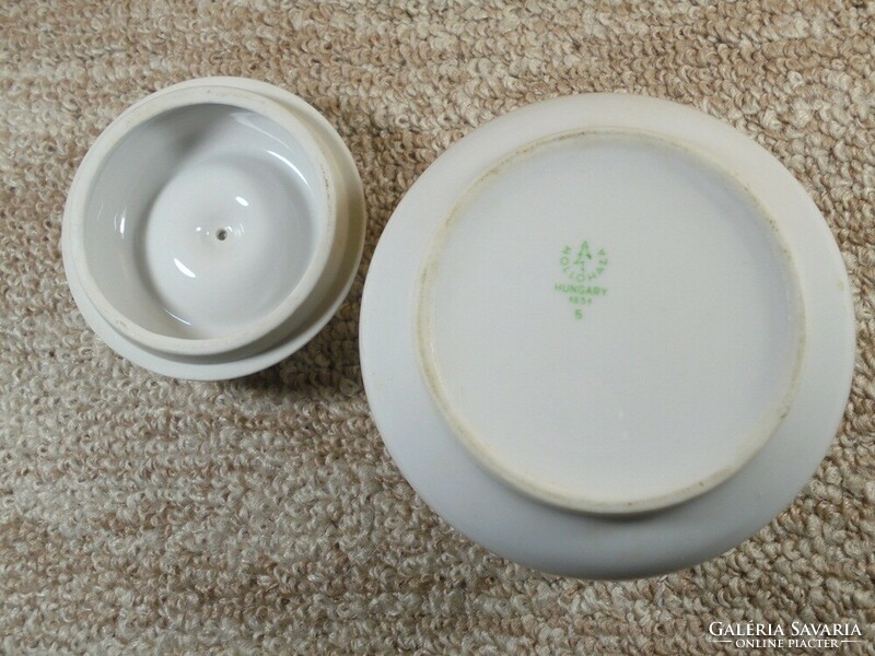 Retro marked Hólloháza porcelain hand painted - camomile - sugar bowl - hólloháza hungary 1831