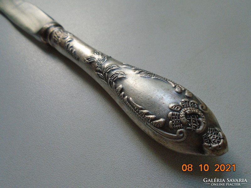 Baroque pattern with silver-plated handle Soviet Russian polished knife with stainless steel blade