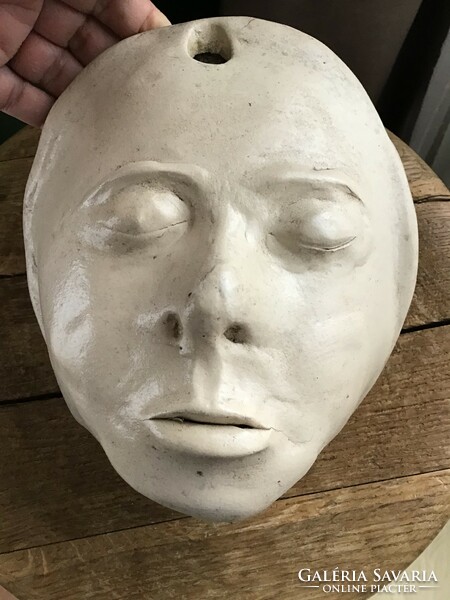 Antique death mask glazed ceramic