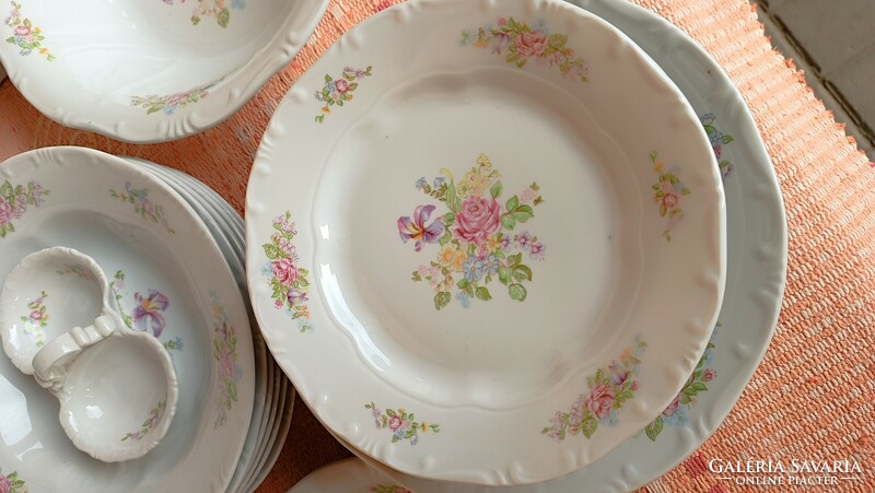 Zsolnay tableware with a peony pattern