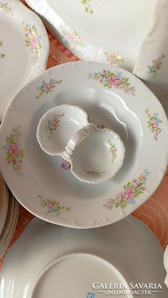 Zsolnay tableware with a peony pattern