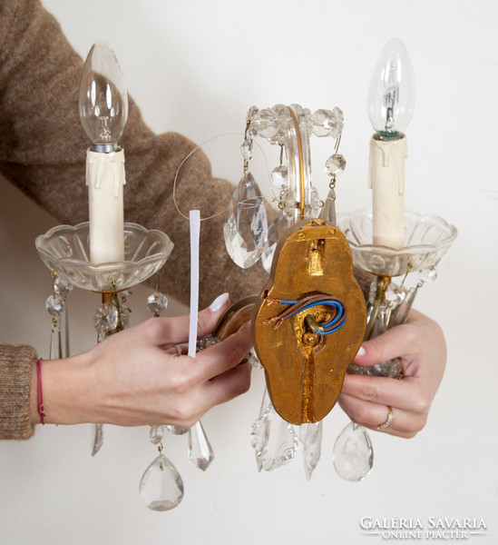Mária Theresa-style crystal wall arm in a pair (2 arms)
