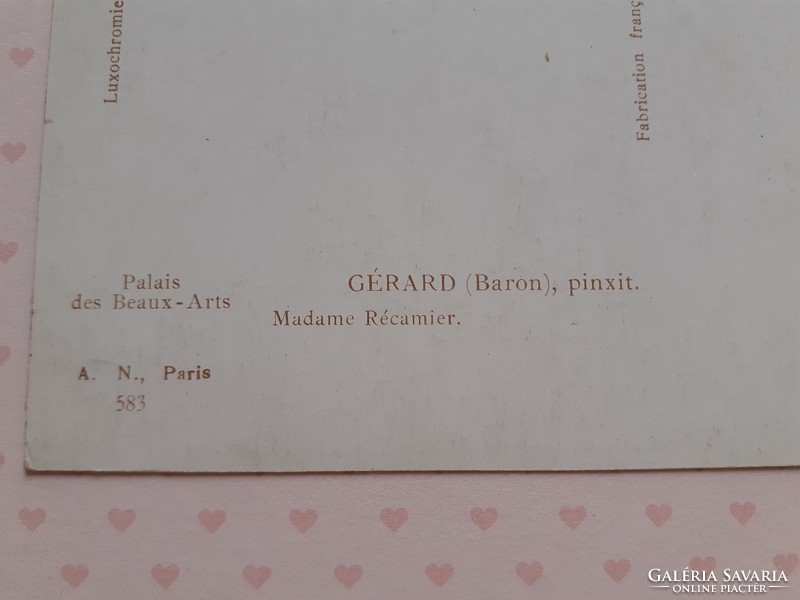 Régi képeslap Madame Recamiér művészeti levelezőlap
