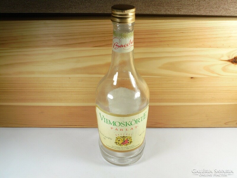 Retro Vilmoskörte párlat Bacchus ital üveg palack - Kiskunhalasi Állami Gazdaság - 1980-as évek