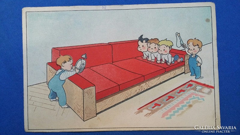 Two funny old postcards: sports dolls - children