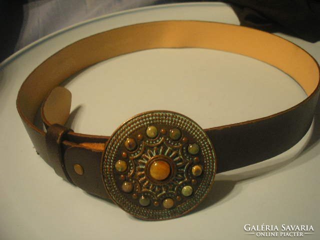 N10 bronze + gems ornate manuel fantoni collection numbered strap 110 cm with buckle 8.5 Cm large