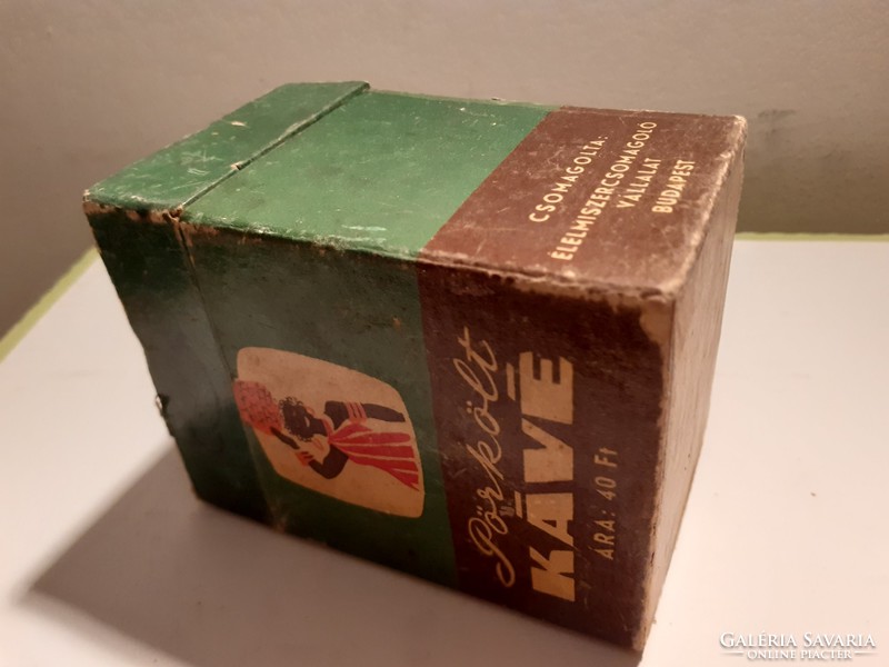 Retro Pörkölt Kávé doboz régi kávés csomagolás papírdoboz
