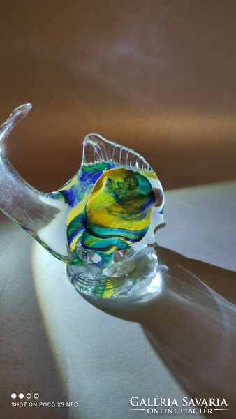 Marked Finnish glass fish sculpture