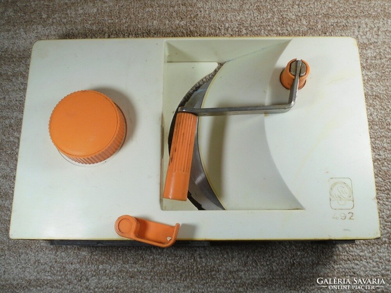 Retro old kitchen bread sliced salami slicer - marked wsm klingenthal - approx. 1970s