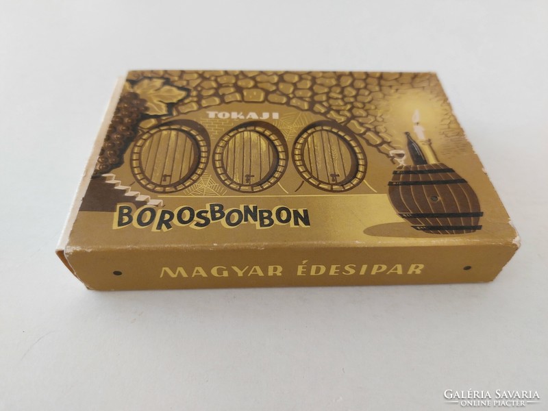 Old Tokaj wine bonbon box 1968 Serencs chocolate factory
