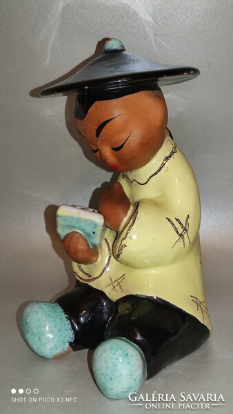 Gudrun baudisch Austrian ceramic art deco figure reading boy