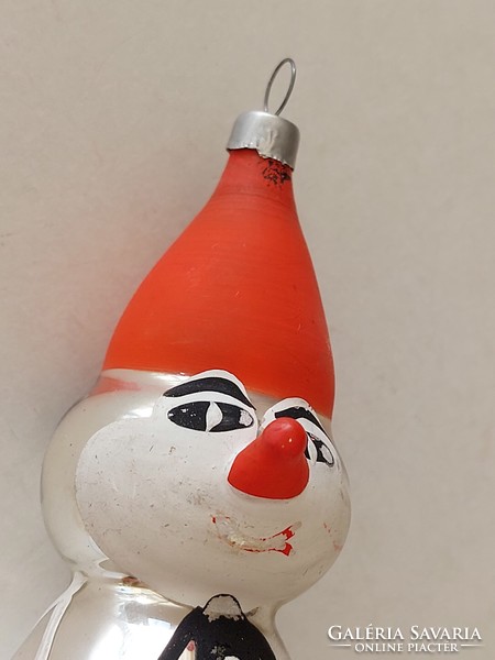 Old glass Christmas tree ornament red nose clown glass ornament