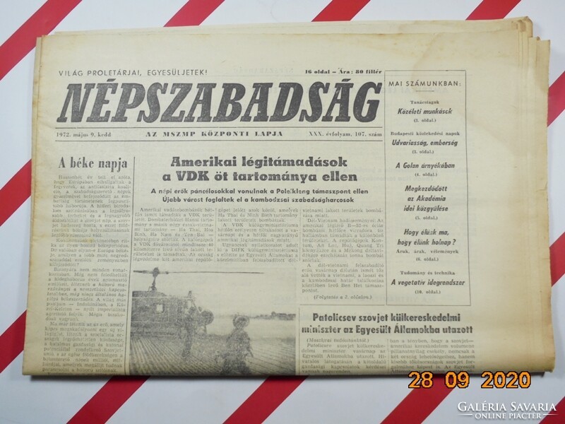 Régi retro újság - Népszabadság - 1972 május 9. - XXX. évfolyam 107. szám Születésnapra