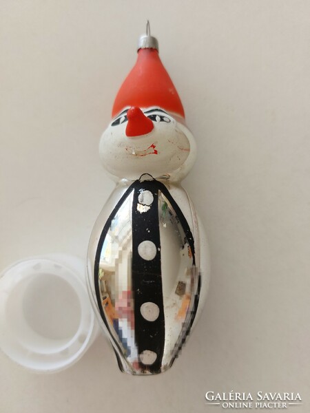 Old glass Christmas tree ornament red nose clown glass ornament