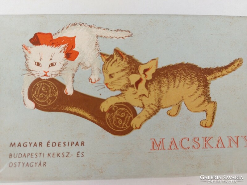 Old chocolate box cat's tongue milk chocolate Budapest biscuit and wafer factory