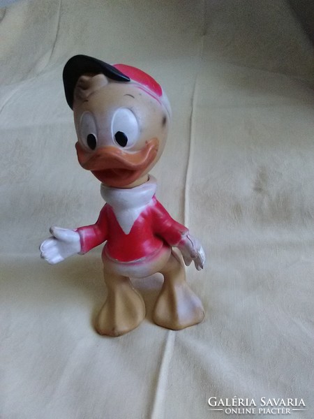 Donald duck rubber figure old whistling beeping rubber toy wiki figure
