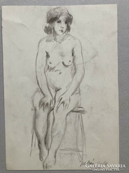 Erika Juhász--seated female nude/1926-2018/