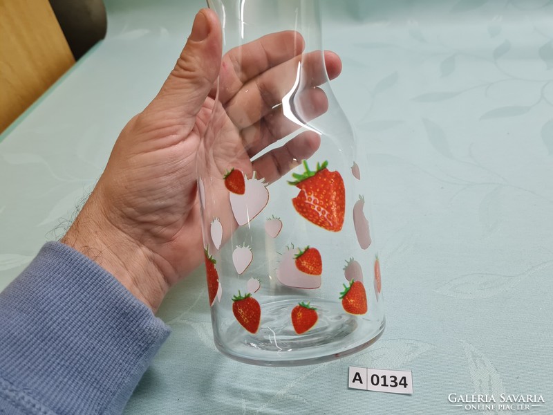 A0134 drinking glass with strawberry pattern 23 cm