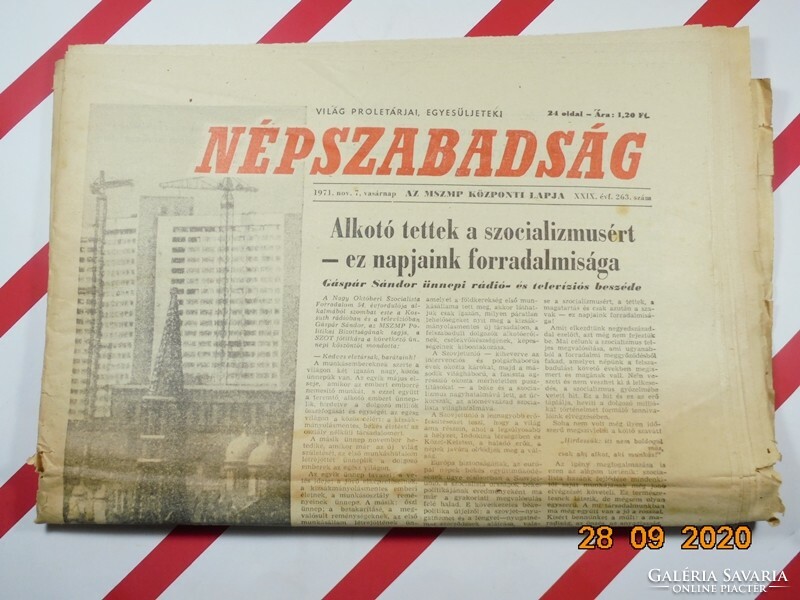Régi retro újság - Népszabadság - 1971 november 7. - XXIX. évfolyam 263. szám Születésnapra