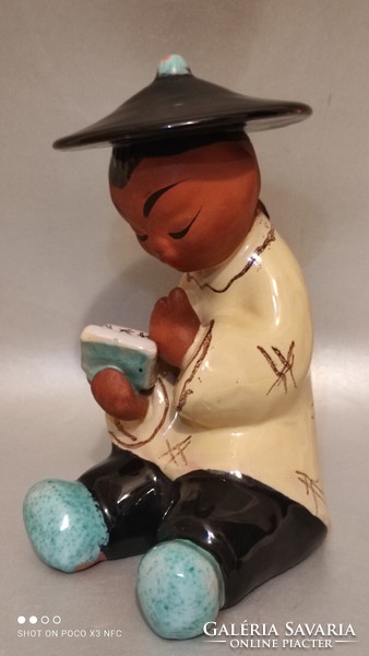 Gudrun baudisch Austrian ceramic art deco figure reading boy