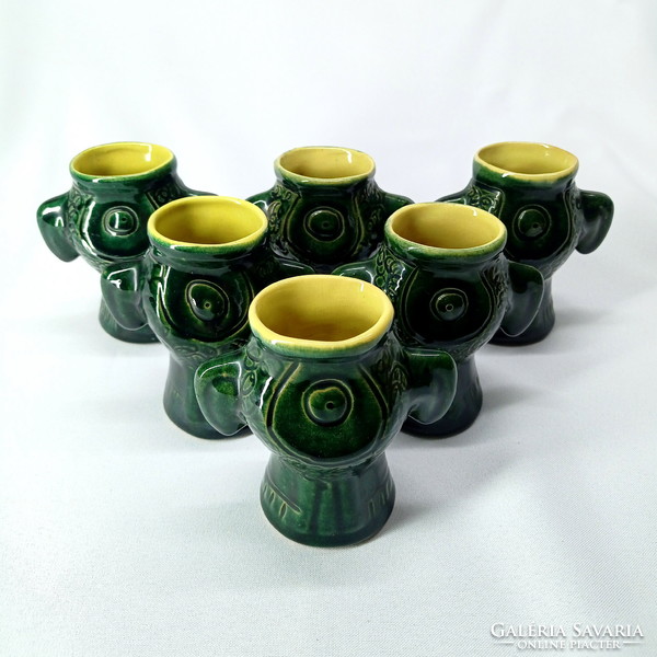 Stylized fish-shaped ceramic glasses from the 70s