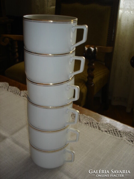 6 porcelain cups - white