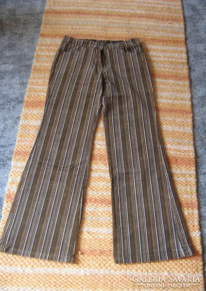 Striped velvet corduroy women's pants