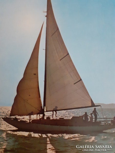 Retro postcard 1976 Balaton sailing ship photo postcard