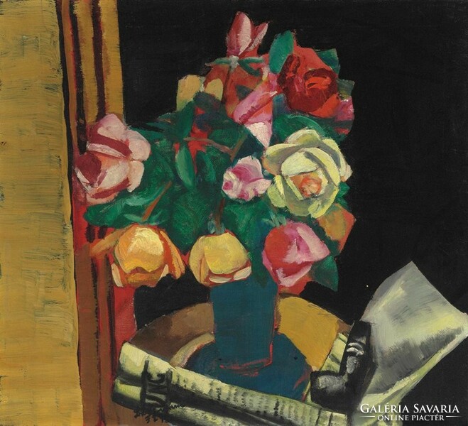 Beckmann - still life with roses - canvas reprint