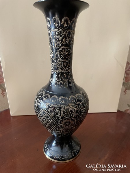 Beautifully painted Indian metal vase