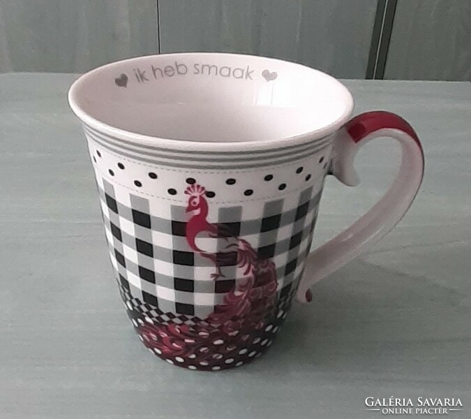 Peacock checkered romantic mug 2 pcs