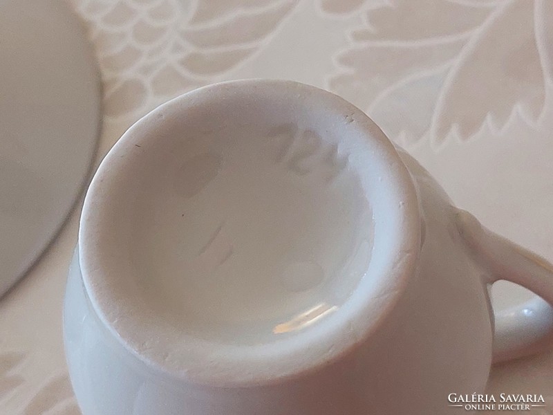 Régi játék porcelán kávés csésze tejkiöntő mini babakonyha kellék