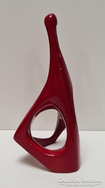 Turkish János Zsolnay in oxblood glaze / red eosin thinking figure