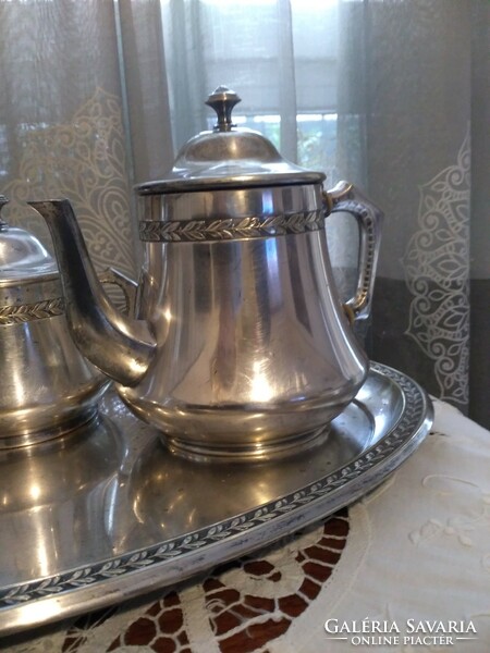 WMF antik szecessziós ezüstözött teás, kávés készlet tálcával 1886-1903