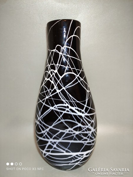 Czech Bohemian black art glass vase artist's glass vase from 1910