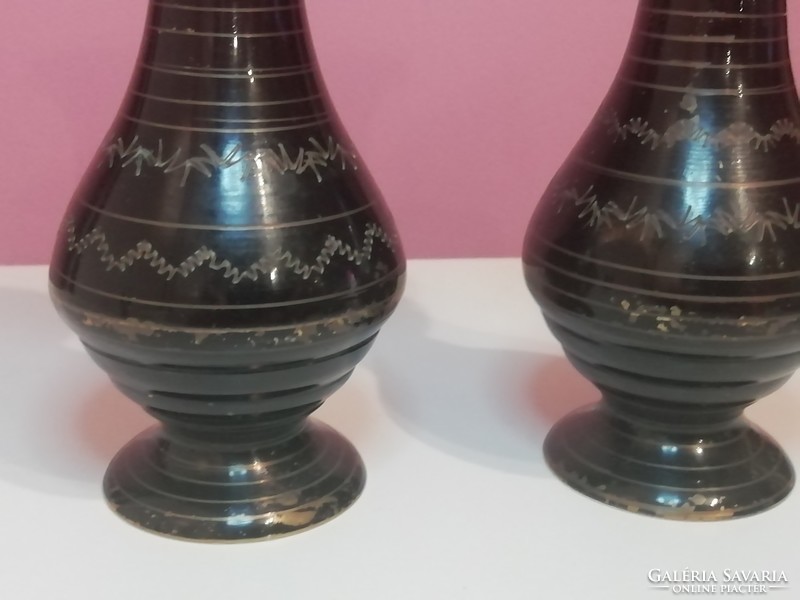 Indian copper vases, candle holders, 2 pcs