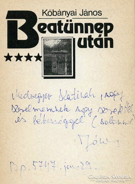 János Kőbányi's dedicated volume