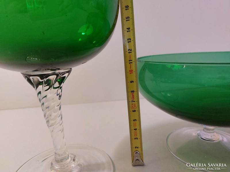 Cup with modern green glass decorative bowl 2 pcs