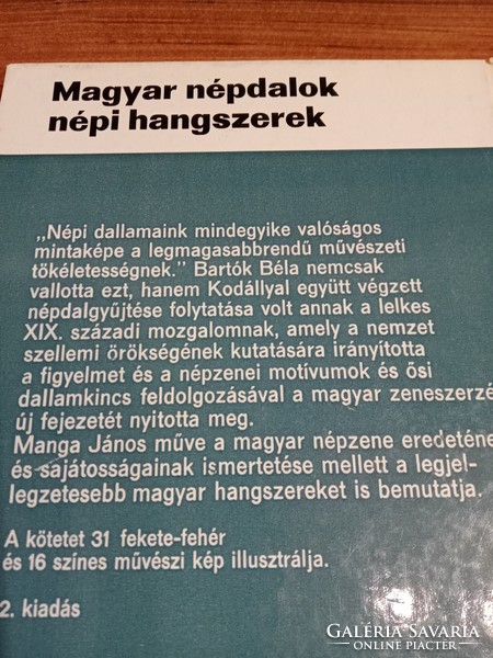 Magyar népdalok népi hangszerek  -  Manga János  1800 Ft
