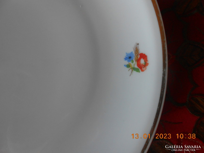 Zsolnay pipacsos, búzavirágos lapos tányér