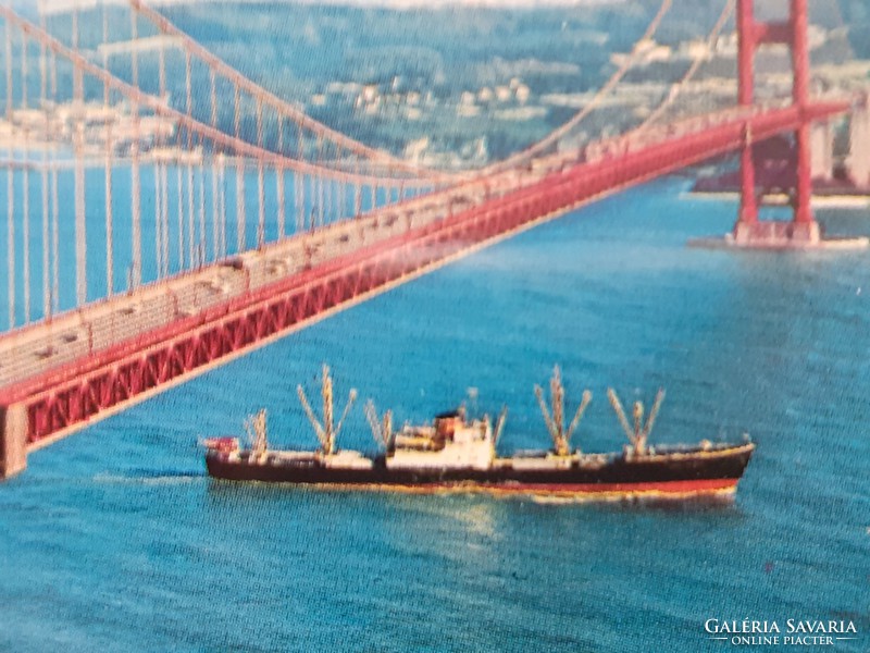 Old postcard San Francisco Golden Gate Bridge photo postcard