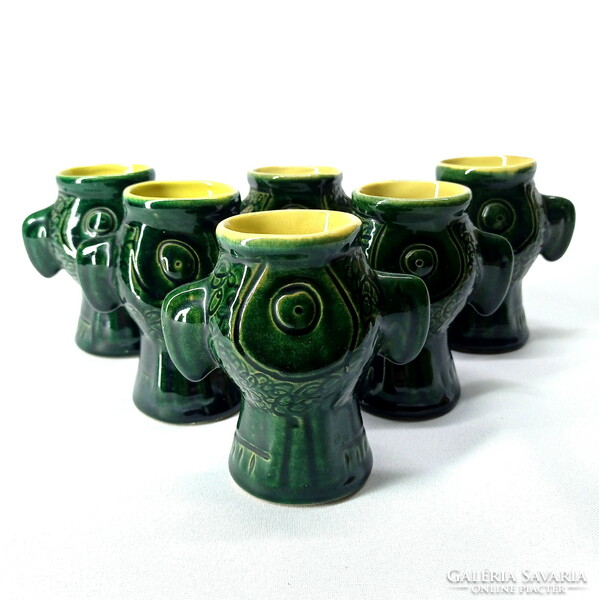 Stylized fish-shaped ceramic glasses from the 70s