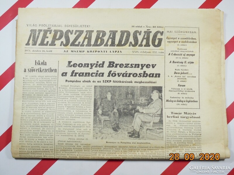Régi retro újság - Népszabadság - 1971 október 26. - XXIX. évfolyam 252. szám Születésnapra