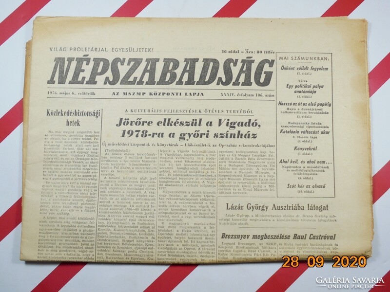 Régi retro újság - Népszabadság - 1976 május 6. - XXXIV. évfolyam 106. szám Születésnapra